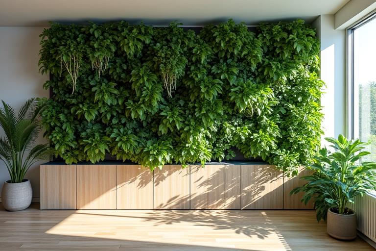 Biophilic design grønne vegger naturmaterialer
